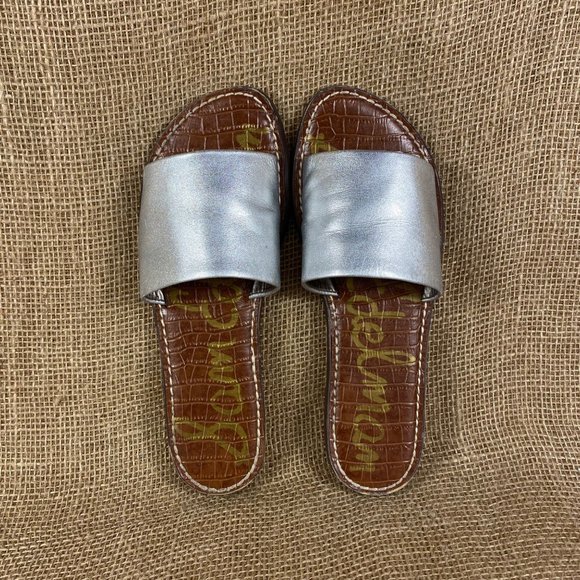 Sam Edelman sandals slides silver slippers women’s size 8.5 - Picture 4 of 7